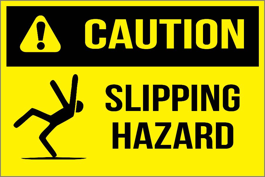 Caution Slipping Hazard Sign